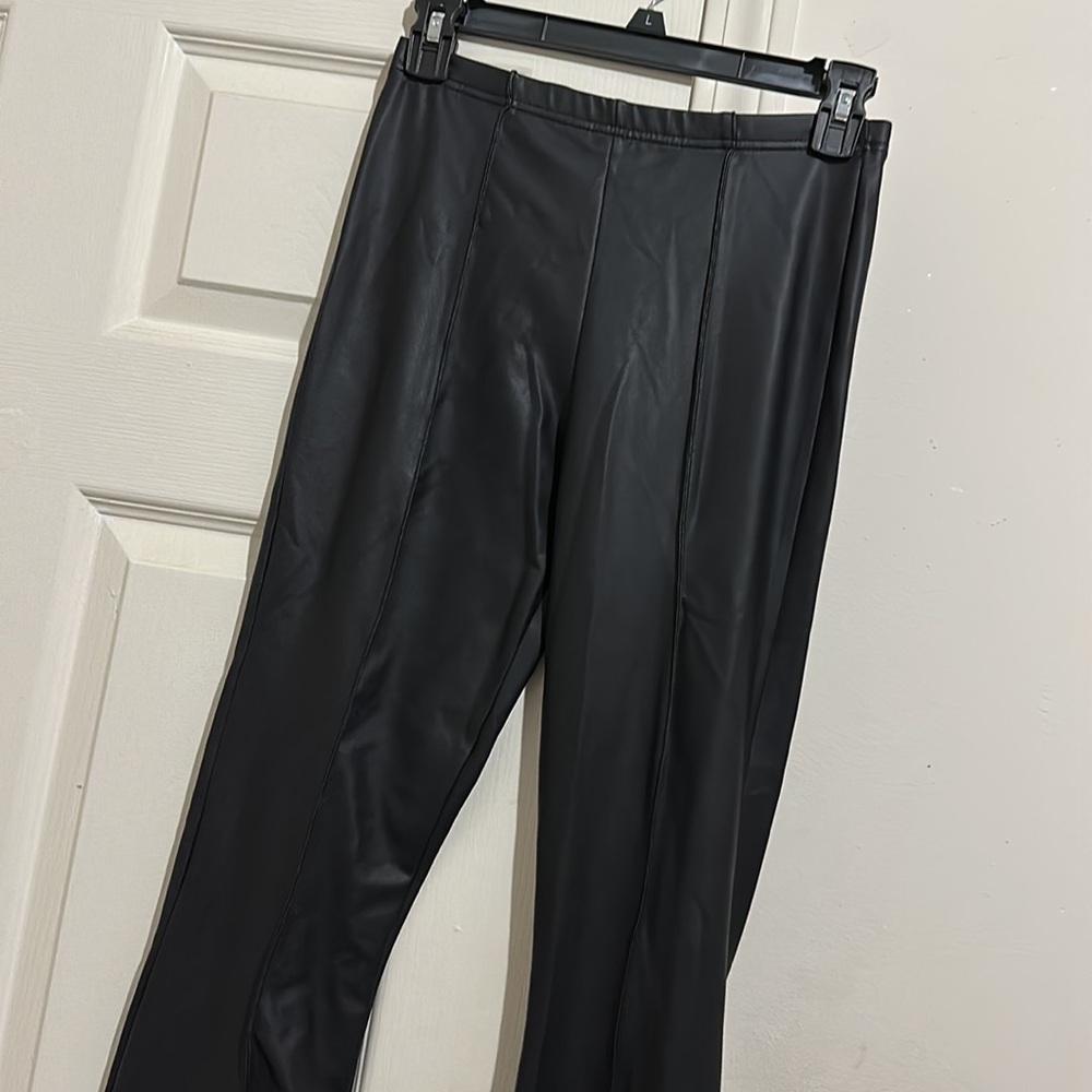 Women's Topshop Faux Leather Pants - Picture 2 of 7